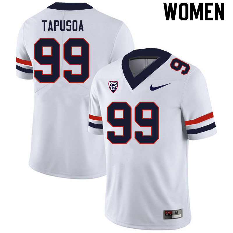 Women #99 Myles Tapusoa Arizona Wildcats College Football Jerseys Sale-White - Click Image to Close